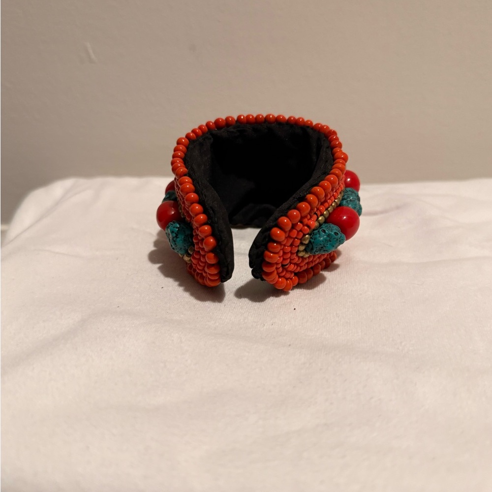 Handcrafted Orange Beaded Bracelet - Picture 6 of 6